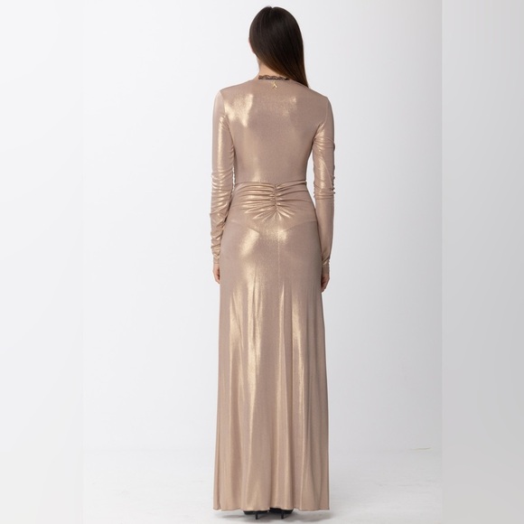 Patrizia Pepe Abido Dress Old Gold NWT Size 3 - Picture 3 of 12